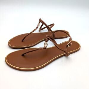 Tory Burch Emmy Sandals Adjustable Strap Women's Bourbon Size US9.5M EU39.5
